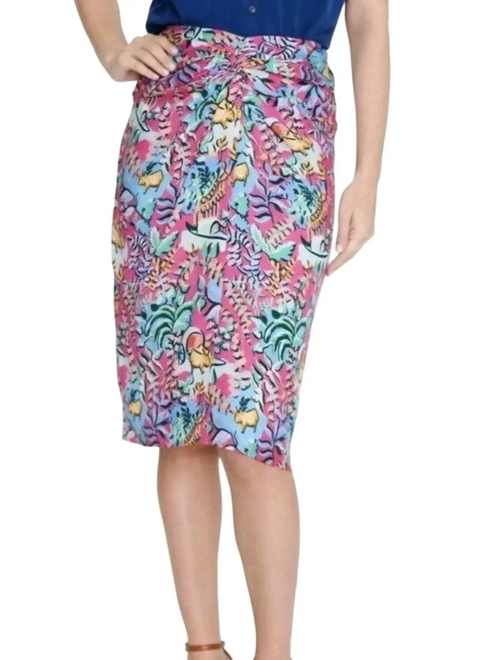 J. Mclaughlin Blakely Freshfield Pencil Skirt Tropical Floral Size 6